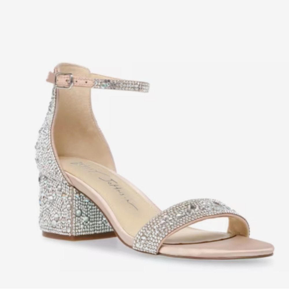 Betsey Johnson Pink and Silver Embellished Heels